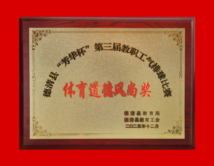 2025.12 德清县“芳华杯”第三届教职工气排球比赛  体育道德风尚奖.JPG